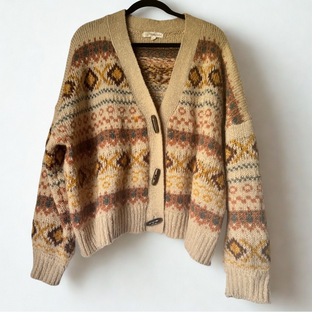 Rewind Boho Fair Isle Chunky Knit Sweater – Size 2X